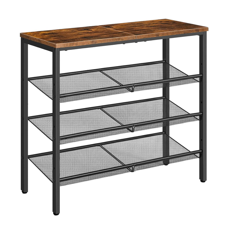 Shoe Rack, 4-Tier Shoe Rack, Shoe Shelf For Entryway, Closet, Holds 12-15 Pairs