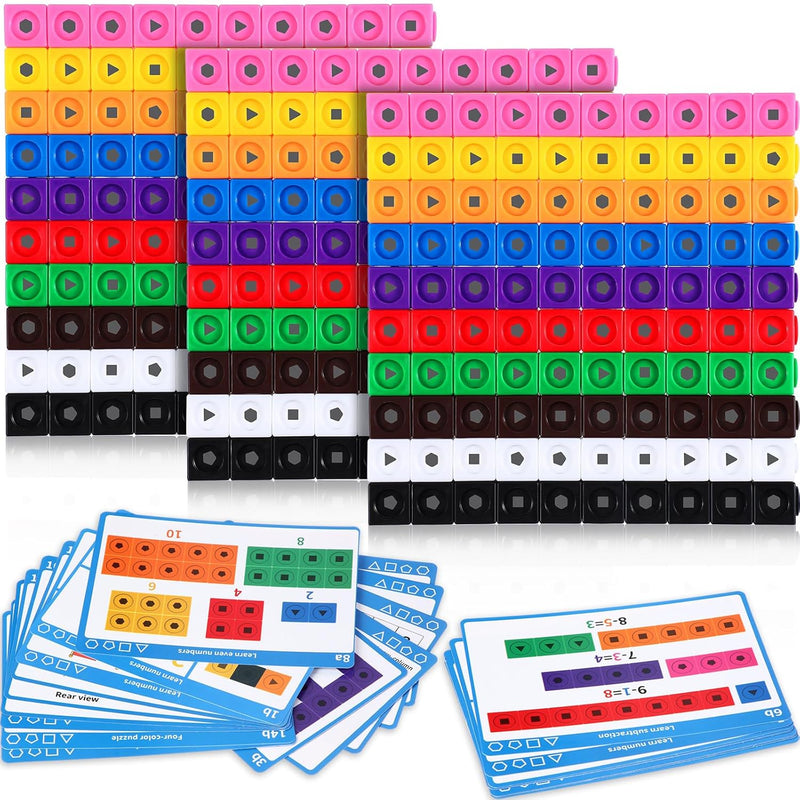 318 Pcs Math Counting Link Cubes Manipulatives Math Building Cubes Set With St