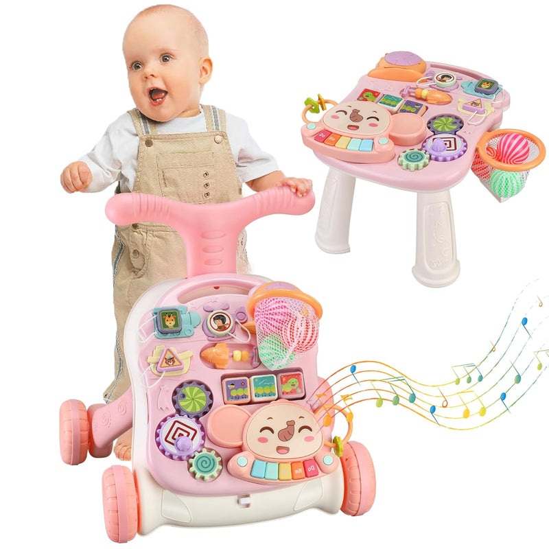 Baby Push Walker 3 In 1 Sit To Stand Learning Walker With Wheels Kids’Multi