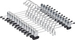 12 Pack Heavy Duty Add on Metal Pants Skirt Hangers, Stackable Add-on Metal Clothes Hangers with 2-Adjustable Clips, Cascading Clip Hangers Space Saving for Jeans, Slacks