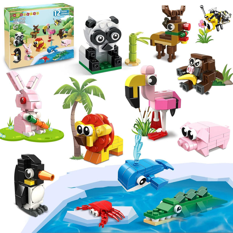 Party Favors For Kids 12 Pack Animals Building Blocks Toy For Easter Gifts
