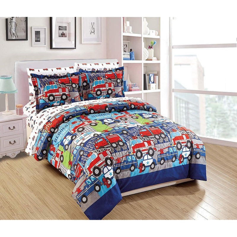 Multicolor Heroes First Responders Police Cars Fire Trucks Ambulances Design 7