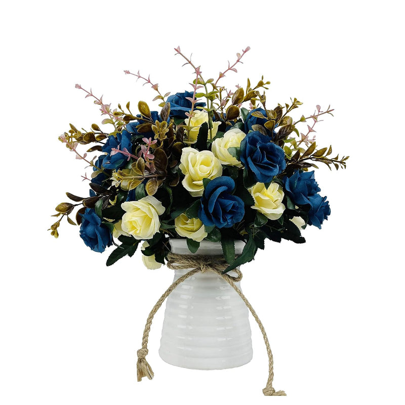Artificial Flowers With Vase Faux Flower Arrangements For Table Decor Table Ce
