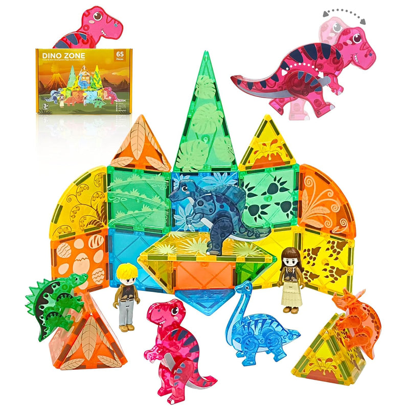 Magnetic Tiles Dinosaurs Magnet Building Blocks Toys For Kids Ages 3 5 4 8