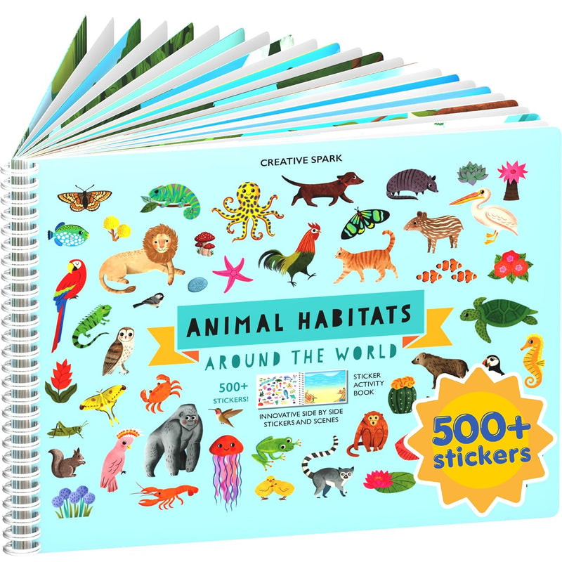 Animal Habitats Coloring and Sticker Activity Book with 500 Plus Stickers for Kids