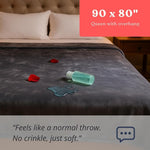 Waterproof Queen Bed Blanket for Couples, Soft Absorbent Polyester & TPU Cover