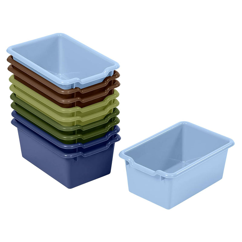Scoop Front Storage Bins, Multipurpose Organization, Earthtone, 10-Piece