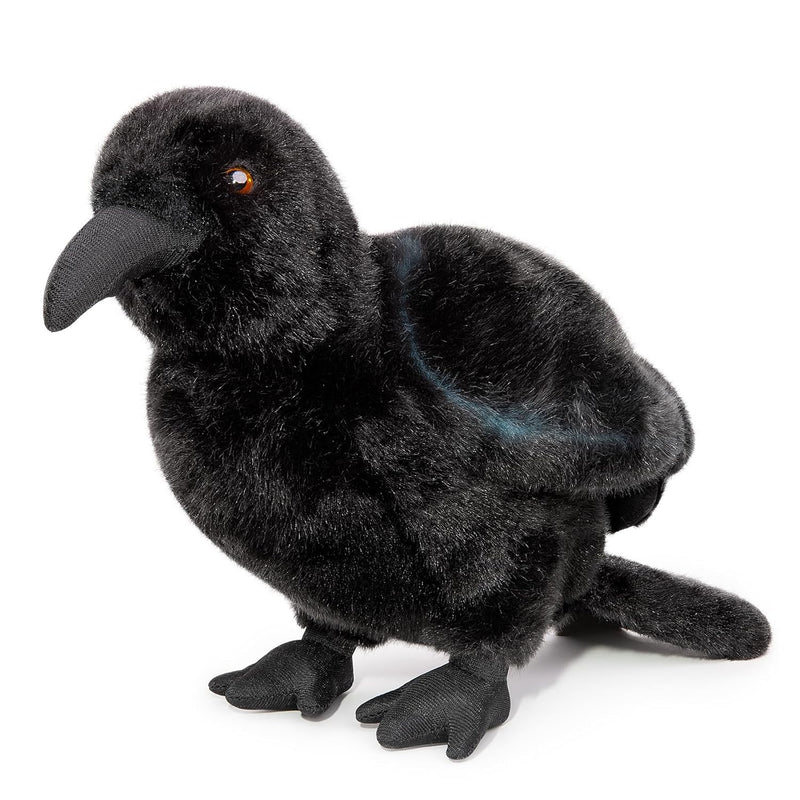 Crow Stuffed Animals Realistic Standing Black Raven Plush Toy 10Inch, Soft Plu