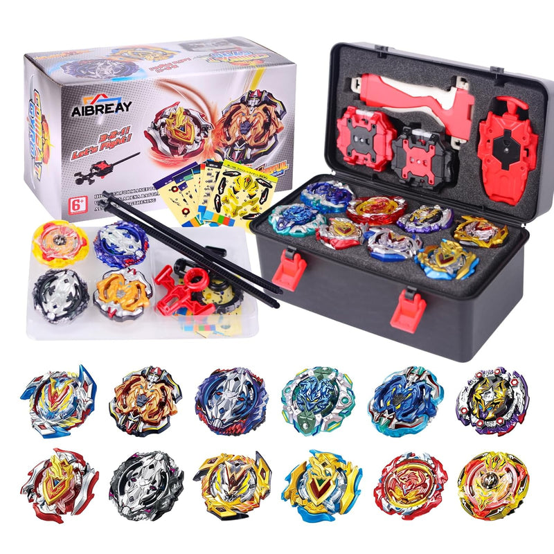 Bey Battling Top Burst Gyro Toy Set 12 Spinning Tops 3 Launchers 1 Grip Toy