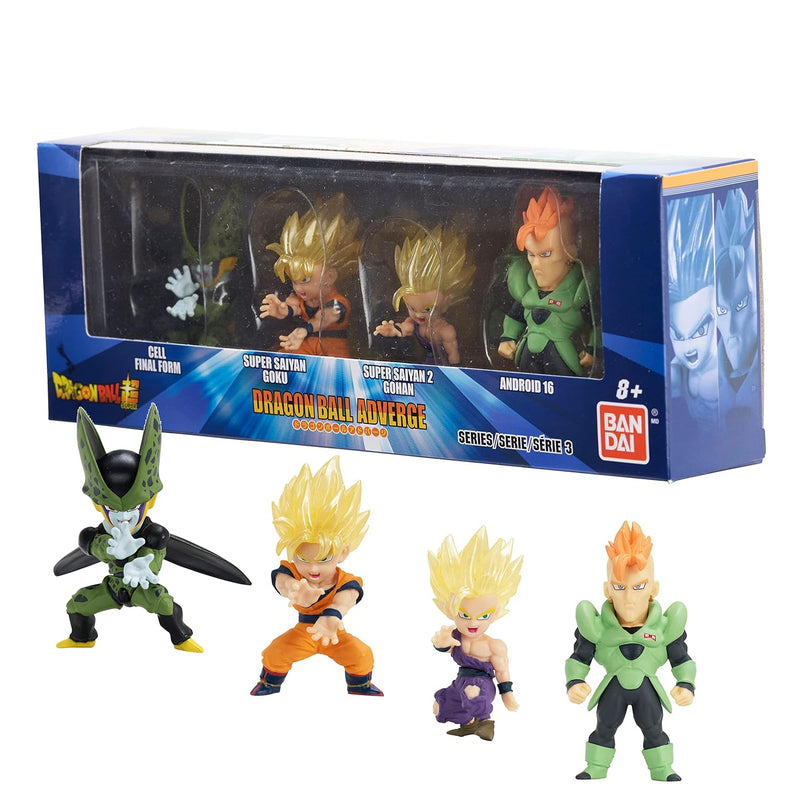 Adverge Set 6 Ss Goku, Ss 2 Gohan, Cell, Android 16 Bandai Collectible Toy
