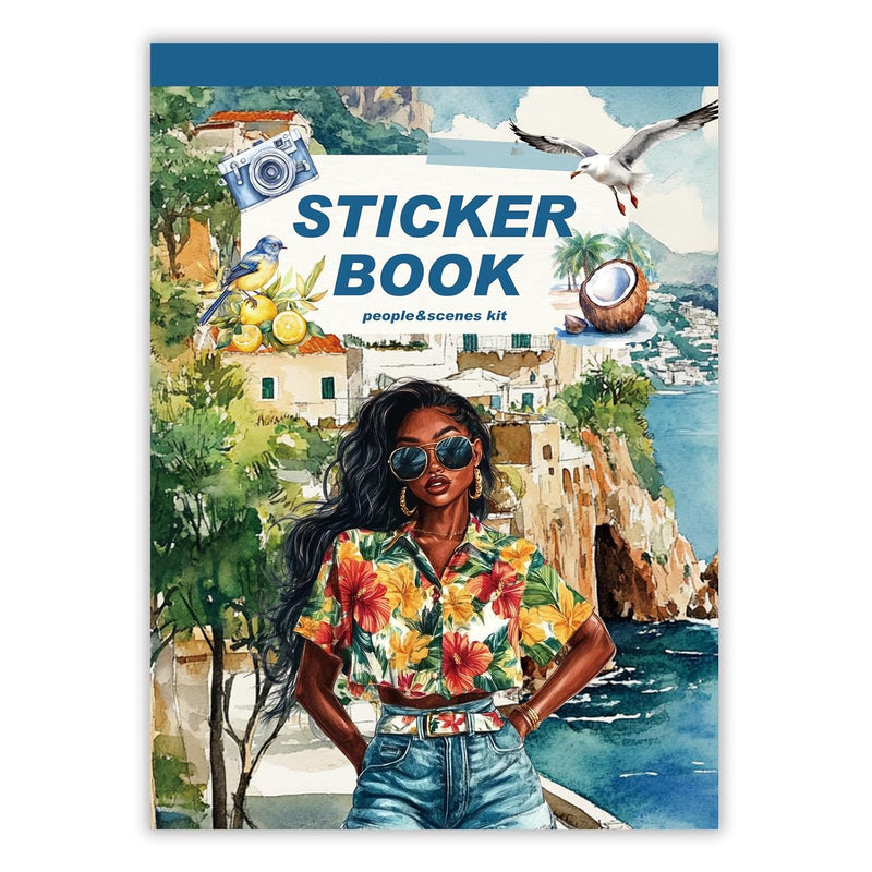 326 Pcs Black Girl Planner Sticker Book with Washi Tape for Journals & Scrapbooks