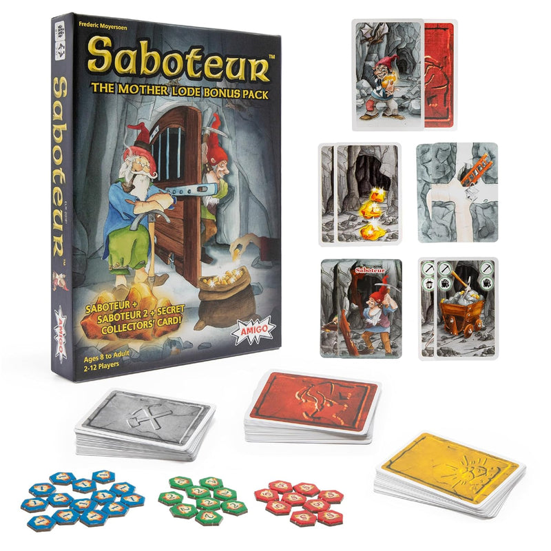 Amigo Games Saboteur The Mother Lode Bonus Pack Strategy Card Game – Includ