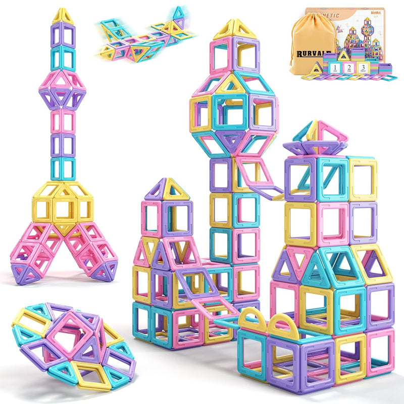 Toddler Girl Toys, Magnetic Tiles Basic Set, Birthday Gifts Ideas For Girls