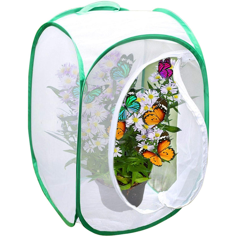 Foldable Butterfly Habitat, 24" Butterfly Cage For Caterpillars, Create But