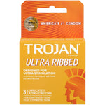 Stimulations Ultra Ribbed Lubricated Condom, 3Ct