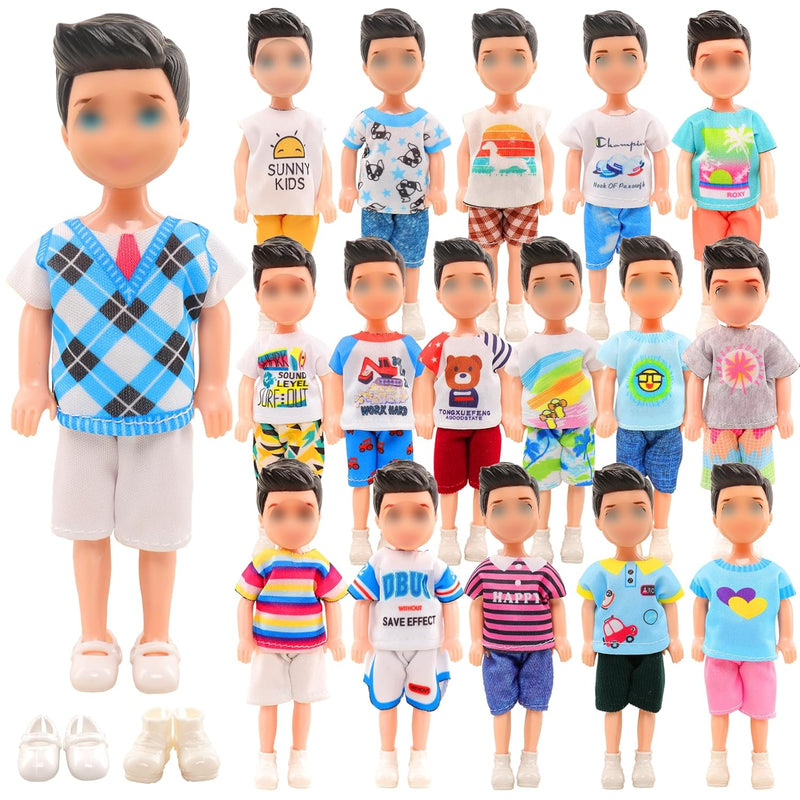 12 Pcs 5.3 Inch Boy Doll Clothes For 6 Inch Boy Doll Top And Pants Handmade