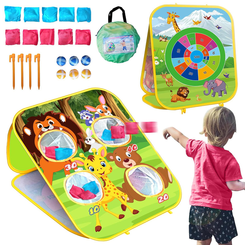 Animal Bean Bag Toss Game Kids Outdoor Toys, Family Party Games For Kids, D