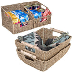 Hand-Woven Seagrass Wicker Baskets Set