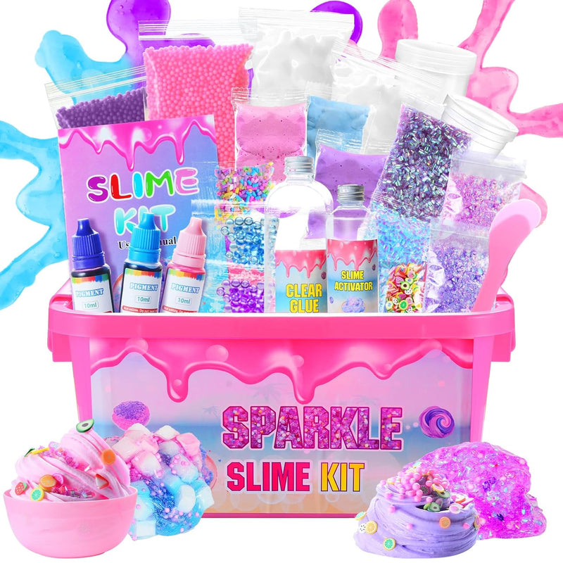 Slime Kit Confetti Slime, Glimmer Crunchy Slime, Foam Slime, Jelly Cubes Slime
