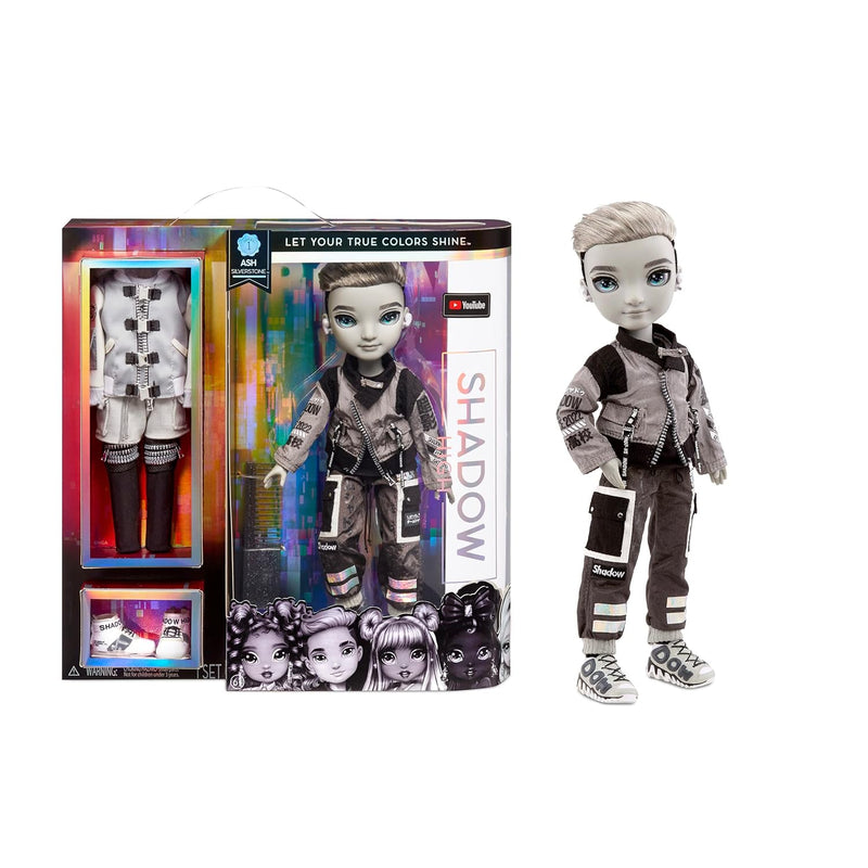 Shadow Series 1 Ash Silverstone Greyscale Boy Fashion Doll. 2 Silver Design