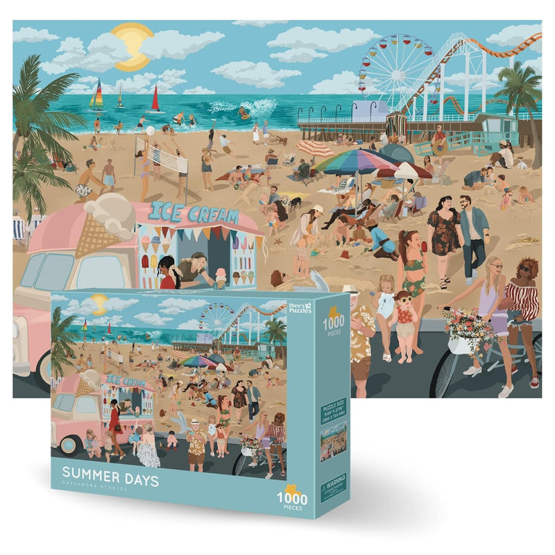 1000 Piece Puzzles For Adults Playful Beach Scene With Ice Cream Truck Puzz