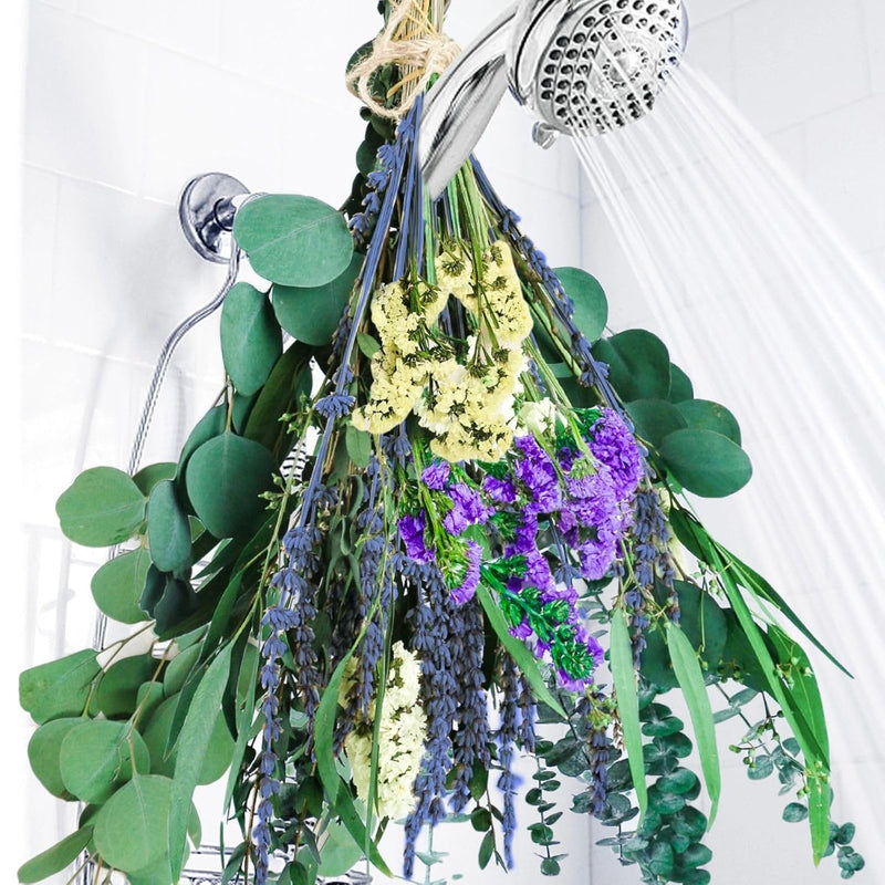 45Pcs Mix Eucalyptus Stems & Lavender Flowers Bundles For Shower, 17'' Natural