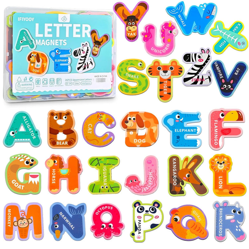 Magnetic Letters Toys For Toddlers, Abc Refrigerator Magnets 26Pcs Cute Col