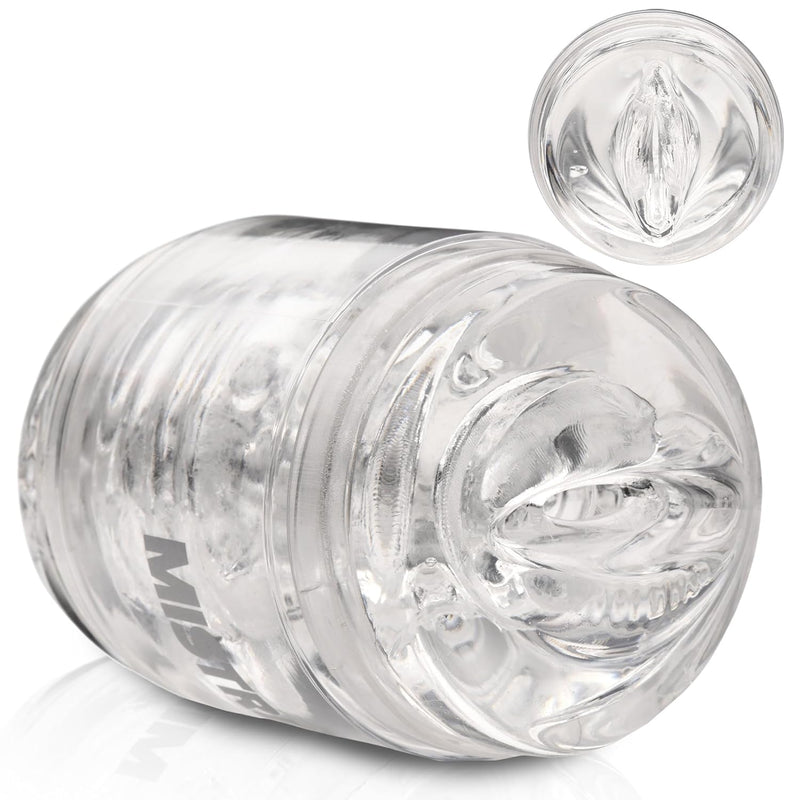 Mistress Double Shot Mouth & Pussy Stroker For Men & Couples. See-Through Design, Soft And Stretchy Material, Textured Inner Tunnel. Double Entry, Open-Ended Design For Easy Clean Up. 1 Piece, Clear