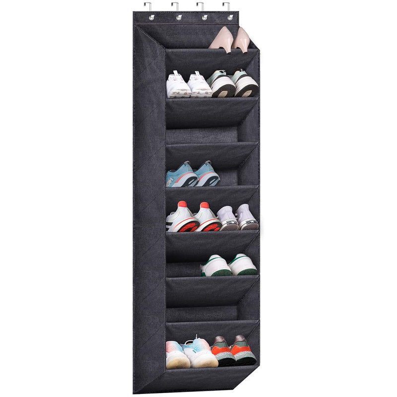 Over The Door Shoe Organizer For Closet With Large Deep Pockets, Narrow Shoe Rac