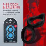 F-88 100% Liquid Silicone Cock And Ball Ring With Upper Tip For Partner'S Stimulation - Double Cock Ring Sex Toys For Men For Erection Enhancement - Penis Cockring Adult Sex Toys (Black)