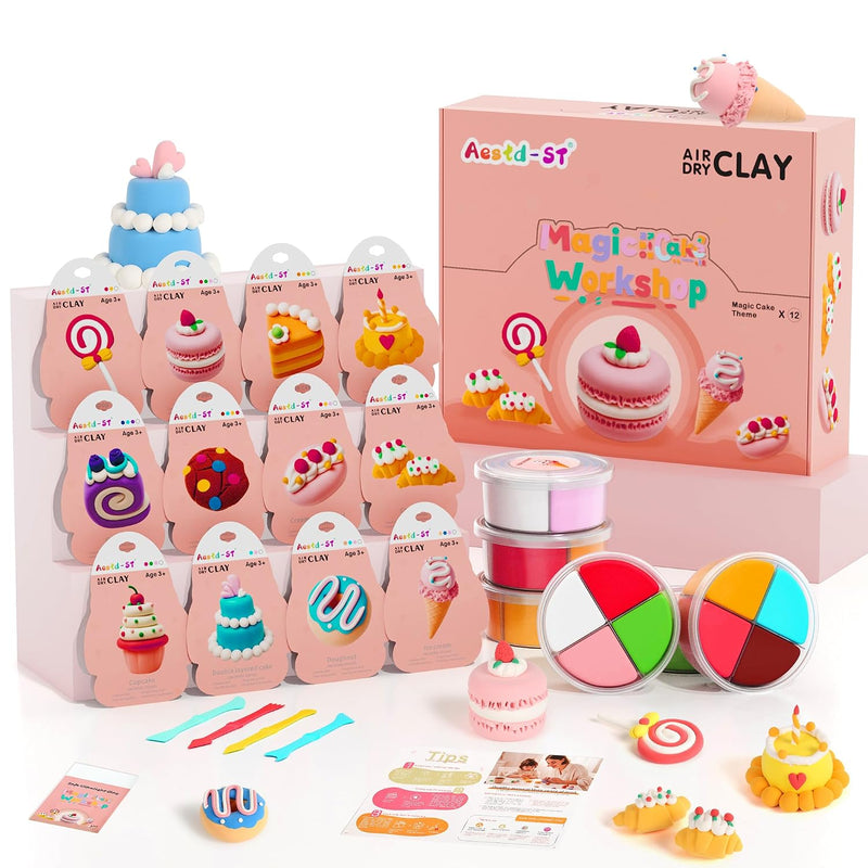 Air Dry Clay Kit - Cake Themed Modeling Clay for Kids Artistic Fun and Creativity