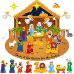Felt Christmas Nativity Story Board Set with 16 Detachable Ornaments