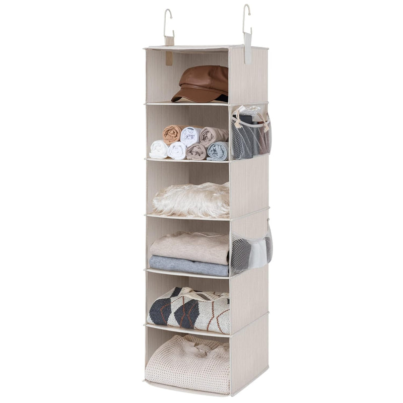 6-Shelf Hanging Closet Organizer, Hanging Shelves For Closet, Fabric, Mixing Of