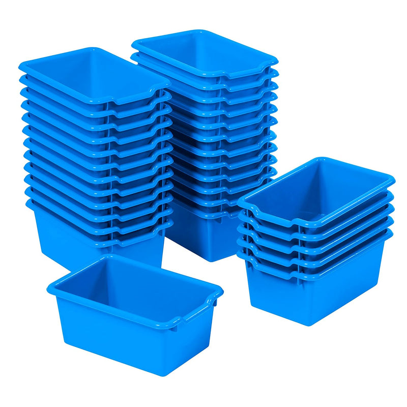 Scoop Front Storage Bin, Multipurpose Organization, Blue, 30-Piece