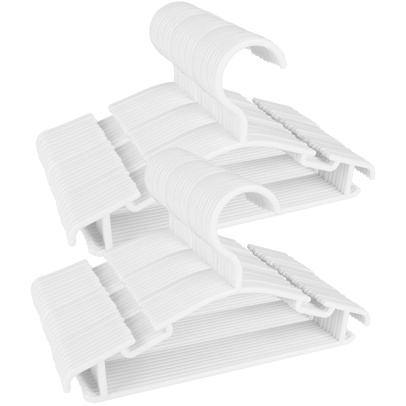 Baby Hangers -60 Pack Plastic Hangers For Kids' Clothes, White, Lightweight, Spa
