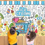 43.3 x 31.5 Inch Ice Cream Giant Coloring Poster for Kids, Party Art Activity