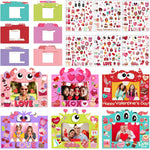 24 Pack Valentine's Monster Picture Frame Craft Kits for Kids with Stickers