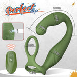 C-Shaped Prostate Massager with Dual Cock Rings & Remote Control for Couples
