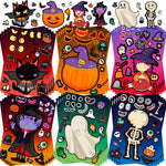 30 Sheets Halloween Make-a-Face Stickers, 6 DIY Designs for Kids & Party Favors