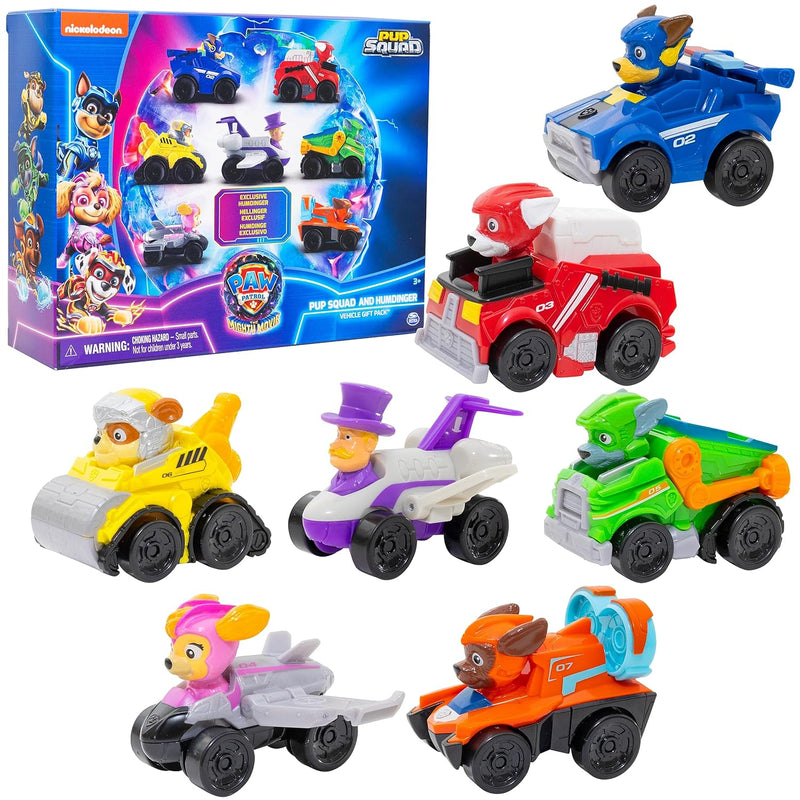 Paw Patrol: The Mighty Movie Toy Vehicle Set- 7 New Cars & Trucks w Exclusi