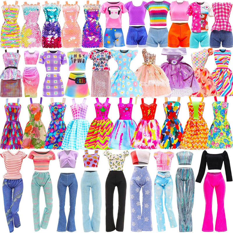 15 Set Doll Clothes For 11.5 Inch Doll Include 2 Sequins Dresses 6 Outfits