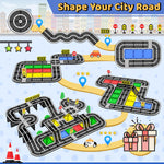 Magnetic Road Tiles Building Set for Kids Ages 3+ with City Tracks