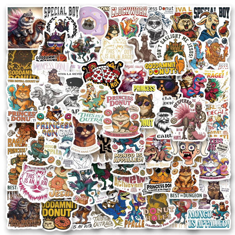 106 PCS Vinyl PVC Dungeon Crawler Carl Stickers Pack for Various Items