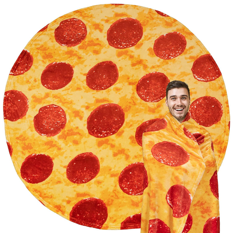 Pizza Blanket Gift For Adult Kids, Food Blanket Realistic Pepperoni Cheese Piz