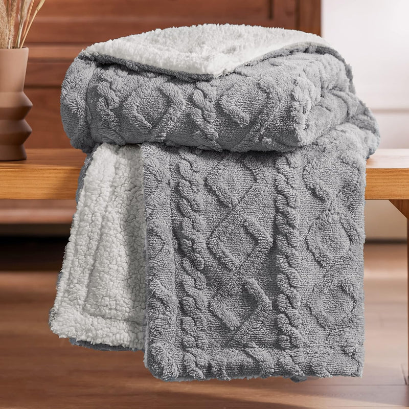 Sherpa Throw Blanket For Couch Sofa - Fuzzy Soft Cozy Blanket For Bed, Fleece