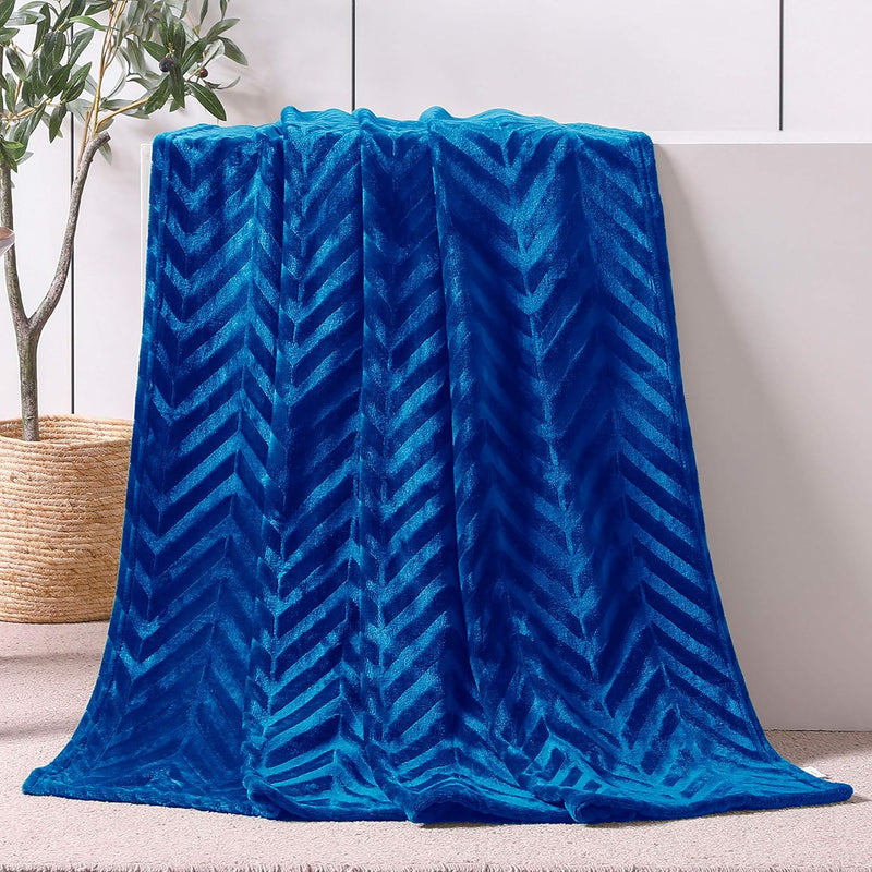 Flannel Throw Blanket For Couch, Soft Plush Fleece Throw Blanket With Decorati