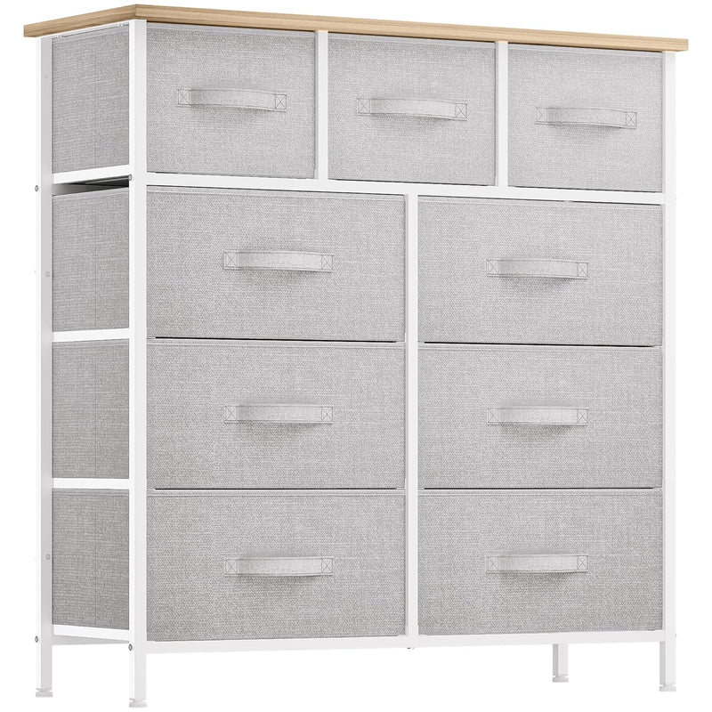 Dresser With 9 Drawers - Fabric Storage Tower, Organizer Unit For Bedroom, Liv