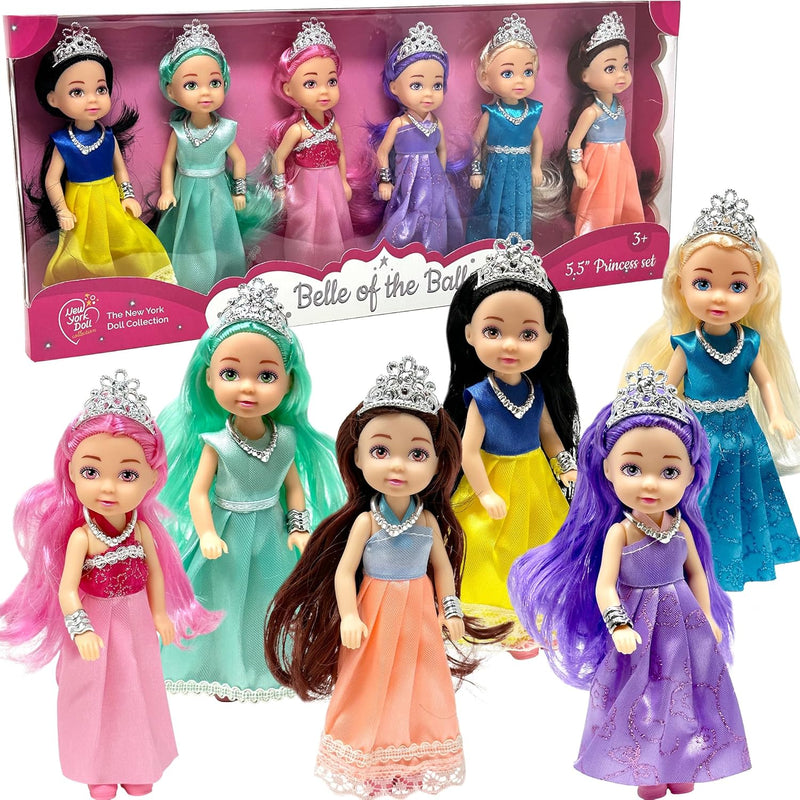 Little Dolls Set with Mini Princess Dolls for Girls – Princess Toy Dolls fo