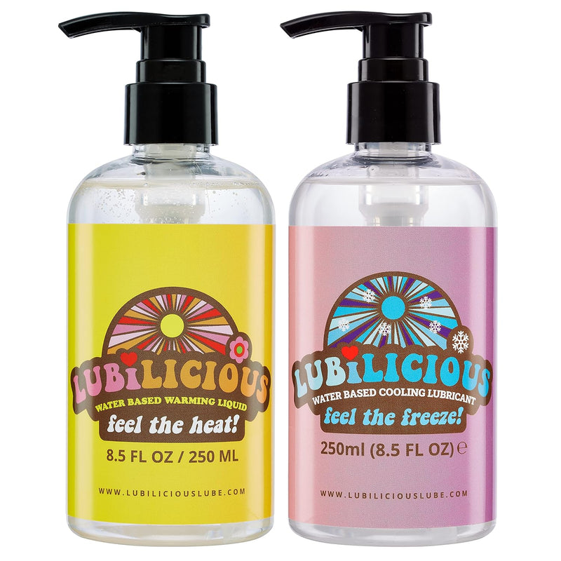 Lubilicious Cooling Lube & Warming Gel Combo Pack - Lubricant For Couples - Personal Gel For Men & Women - Personal Lubricant For Him & Lube For Her