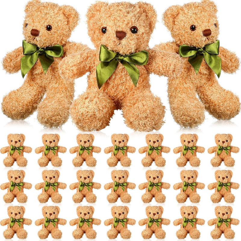 24 Pcs Cute Stuffed Bear Plush Doll Gift Bulk 10 Inch Children's Sleeping a